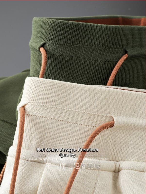 Muške sportske hlače ravnog kroja od smjese vune i tencela, jesensko izdanje 2025, srednji pojas, svakodnevni stil