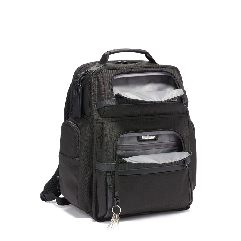 Muški poslovni ruksak za prijenosno računalo, od prave kože, kapacitet 36–55 L, geometrijski uzorak, ergonomski stražnji panel, stil poslovne elite