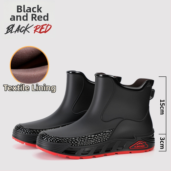 Ghete de ploaie unisex din PVC, impermeabile și antiderapante, gleznă joasă, slip-on