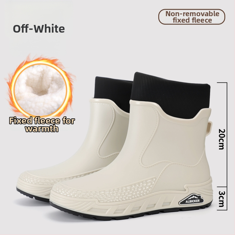 Ghete de ploaie unisex din PVC, impermeabile și antiderapante, gleznă joasă, slip-on