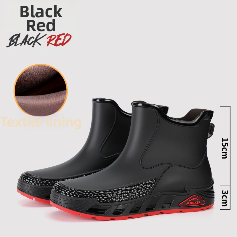 Ghete de ploaie unisex din PVC, impermeabile și antiderapante, gleznă joasă, slip-on