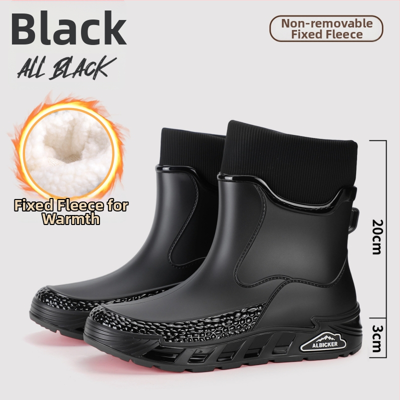 Ghete de ploaie unisex din PVC, impermeabile și antiderapante, gleznă joasă, slip-on