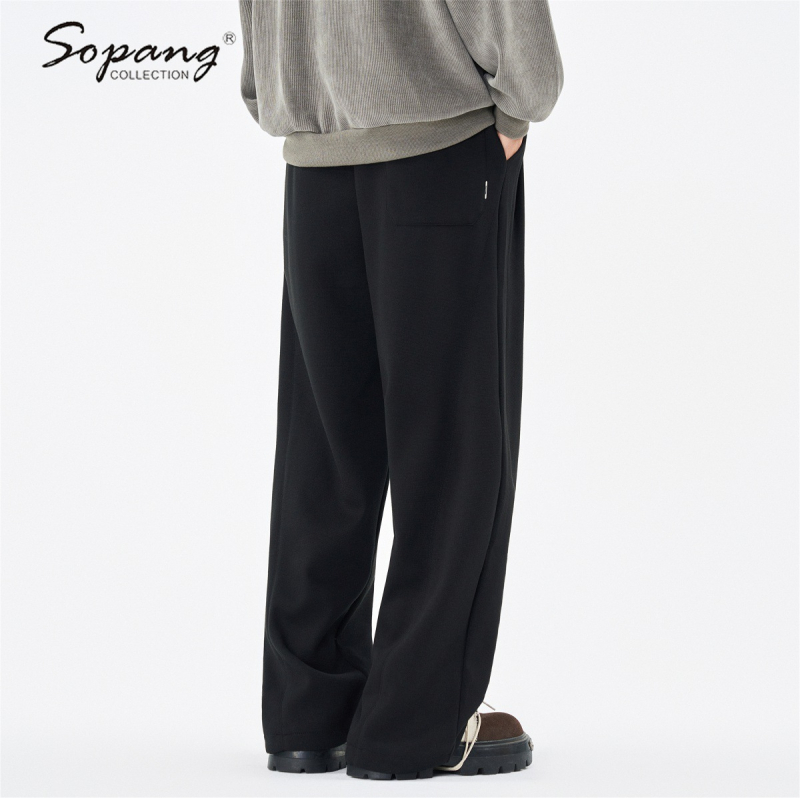 Muške opuštene hlače ravnog kroja, casual, s srednjim pojasom i elastičnošću, jesen 2025