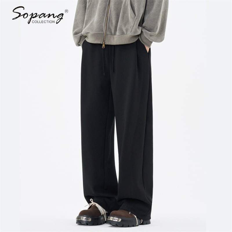 Muške opuštene hlače ravnog kroja, casual, s srednjim pojasom i elastičnošću, jesen 2025