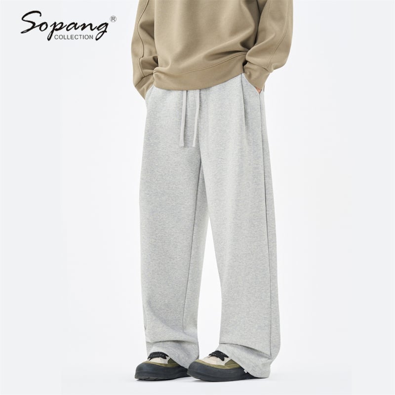 Muške opuštene hlače ravnog kroja, casual, s srednjim pojasom i elastičnošću, jesen 2025