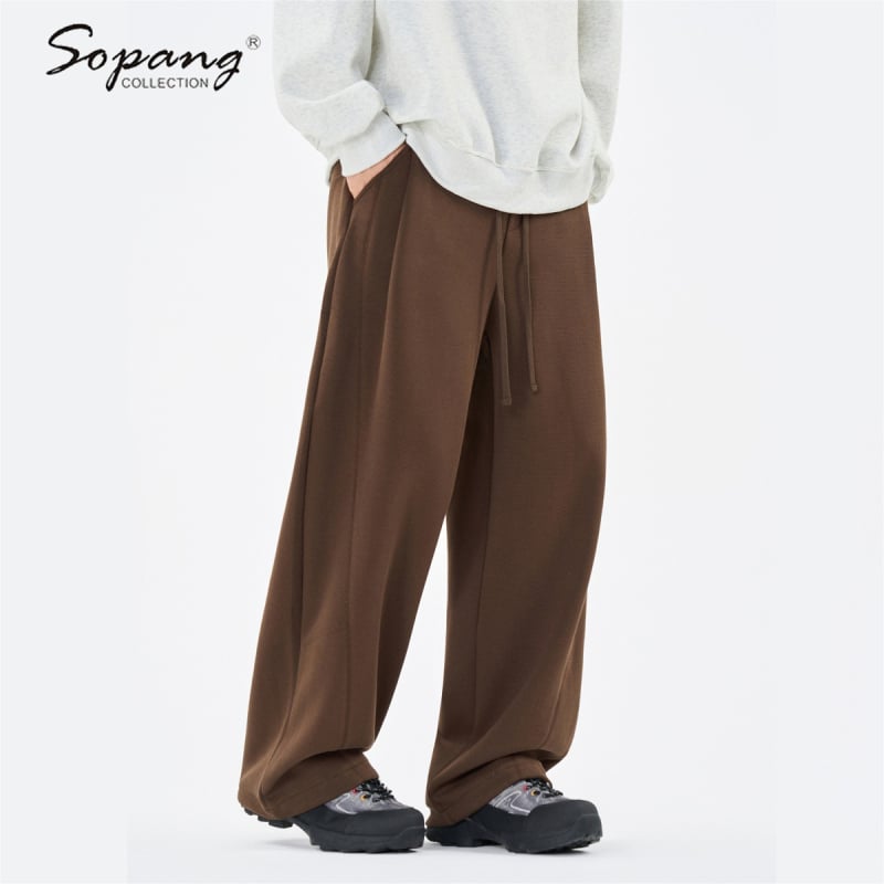 Muške opuštene hlače ravnog kroja, casual, s srednjim pojasom i elastičnošću, jesen 2025