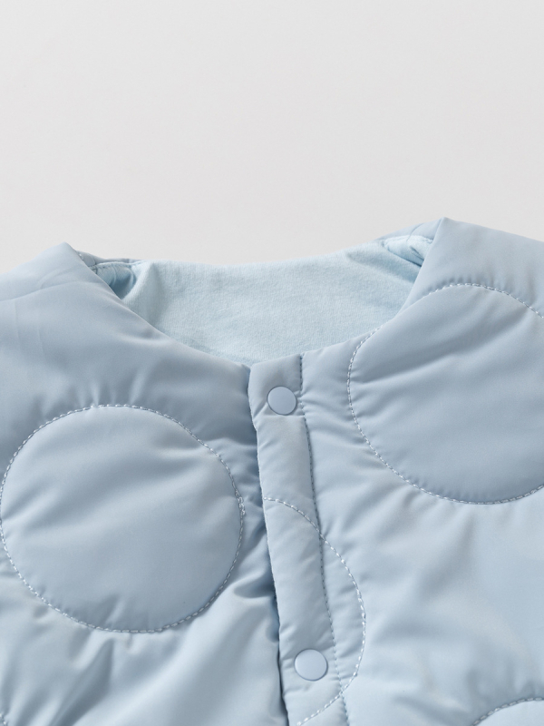 Dječji bezrukavni vest, unisex, debeli zimski model, crtani uzorak, jednostruko kopčanje, vanjski poliester