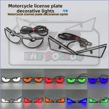 LED φως βιδών πινακίδας μοτοσικλέτας — τρίγωνο διαβολικών ματιών, καθολικό διακοσμητικό αξεσουάρ, 12 V, 0,15 A, πλαστικό, αριθμός εξαρτήματος 143