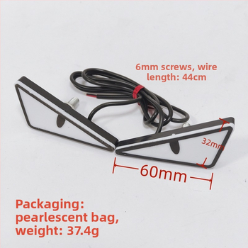 LED φως βιδών πινακίδας μοτοσικλέτας — τρίγωνο διαβολικών ματιών, καθολικό διακοσμητικό αξεσουάρ, 12 V, 0,15 A, πλαστικό, αριθμός εξαρτήματος 143