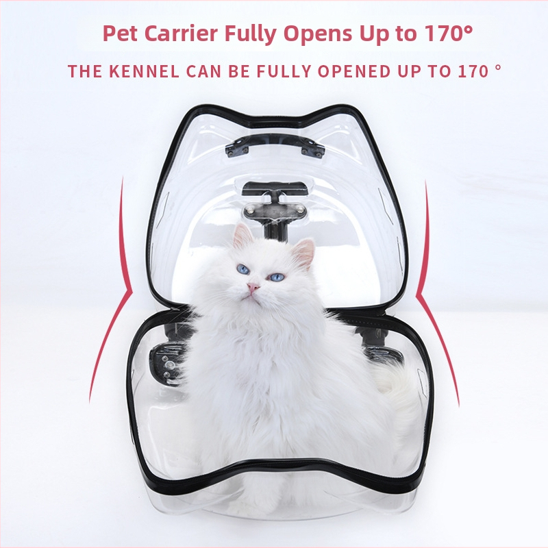 Чанта за домашни любимци с котешки уши, Oxford материал, карикатурен принт, капацитет 20, твърдост средна до мека