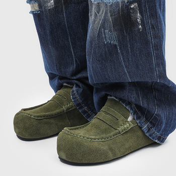 Мъжки slip-on обувки от велур, гумирана подметка, Casual стил