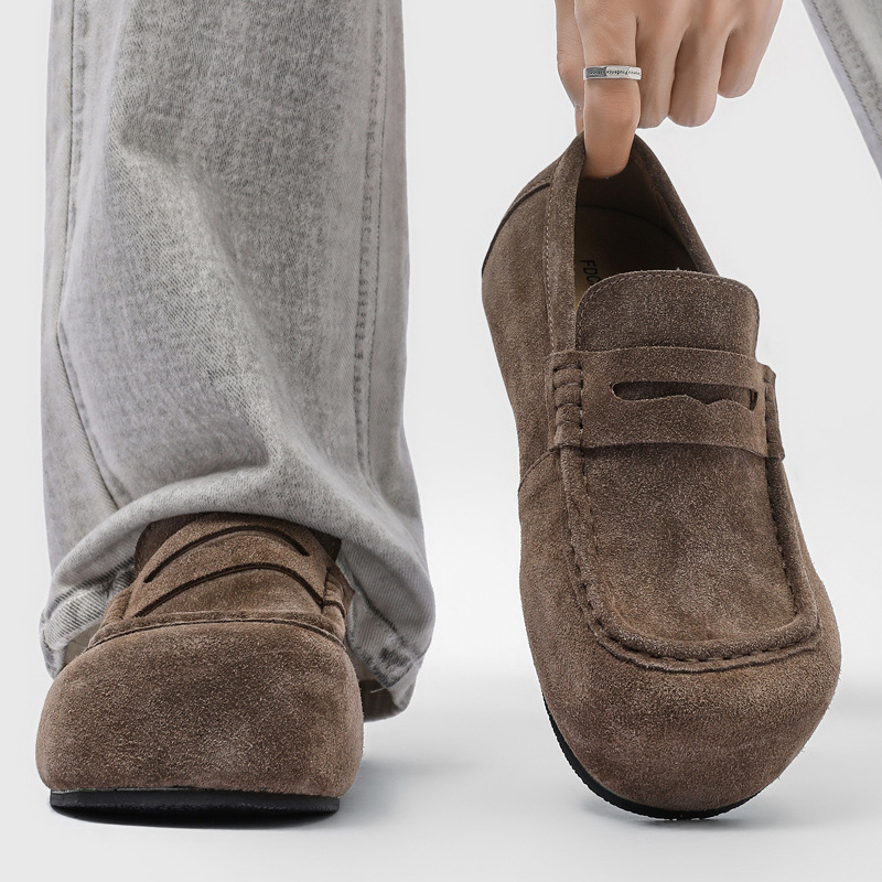 Мъжки slip-on обувки от велур, гумирана подметка, Casual стил