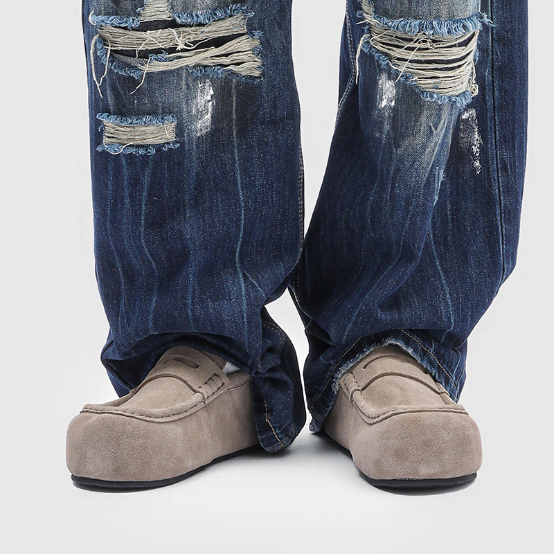 Мъжки slip-on обувки от велур, гумирана подметка, Casual стил