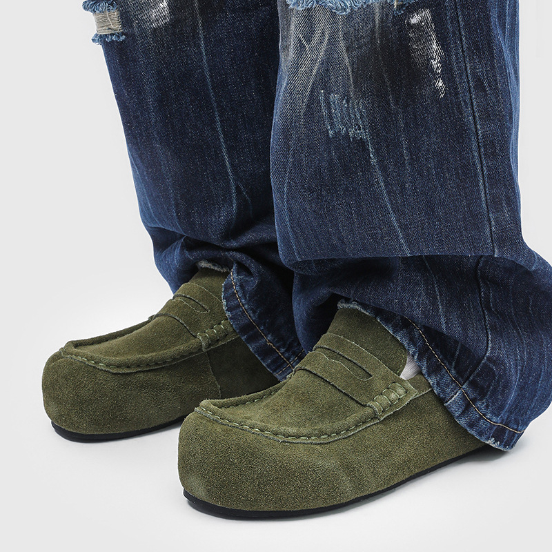 Мъжки slip-on обувки от велур, гумирана подметка, Casual стил