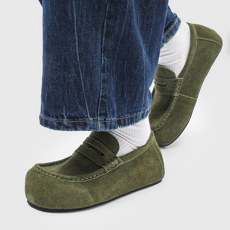 Мъжки slip-on обувки от велур, гумирана подметка, Casual стил