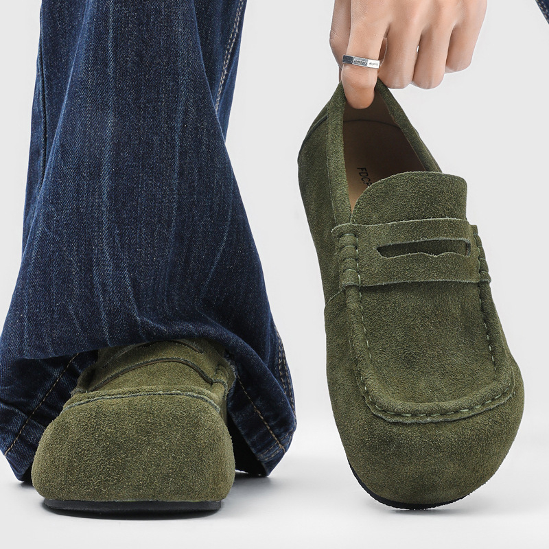 Мъжки slip-on обувки от велур, гумирана подметка, Casual стил