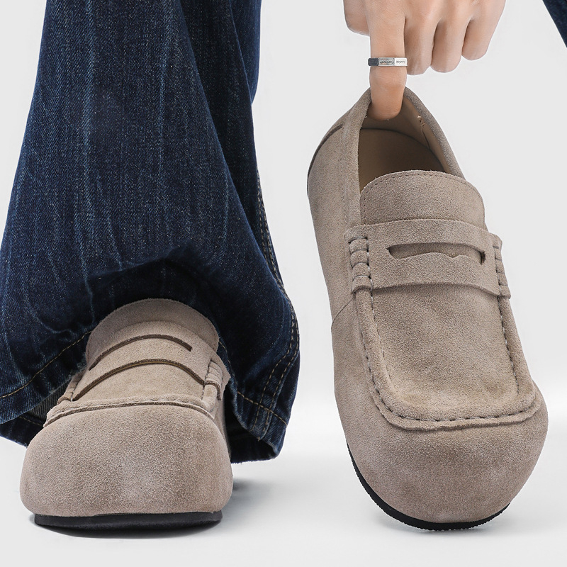 Мъжки slip-on обувки от велур, гумирана подметка, Casual стил