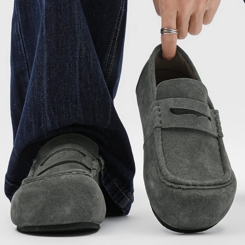 Мъжки slip-on обувки от велур, гумирана подметка, Casual стил