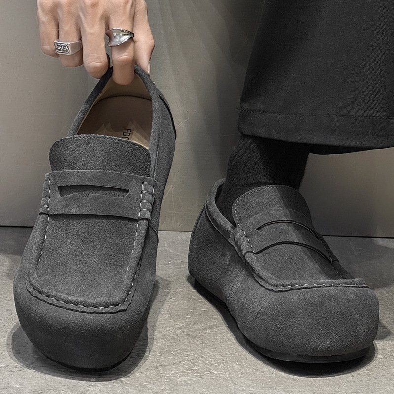 Мъжки slip-on обувки от велур, гумирана подметка, Casual стил