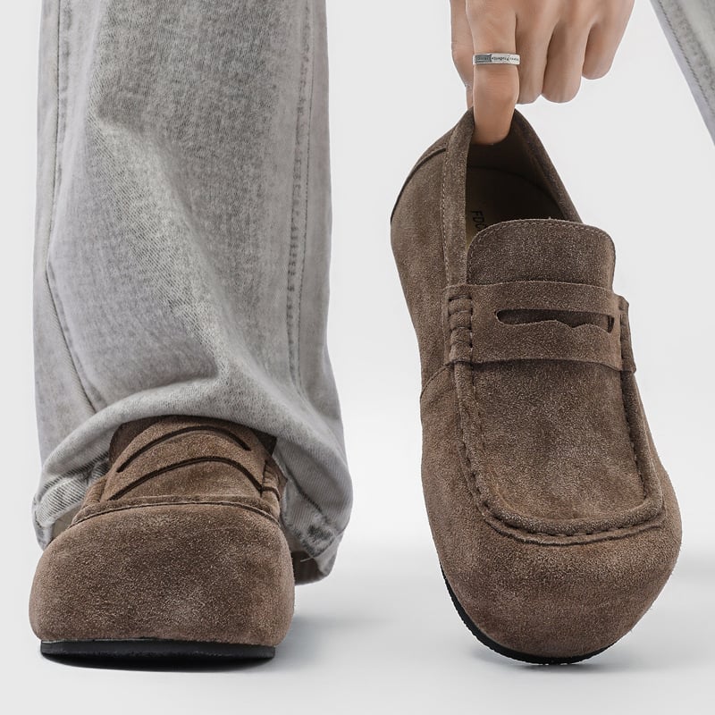 Мъжки slip-on обувки от велур, гумирана подметка, Casual стил