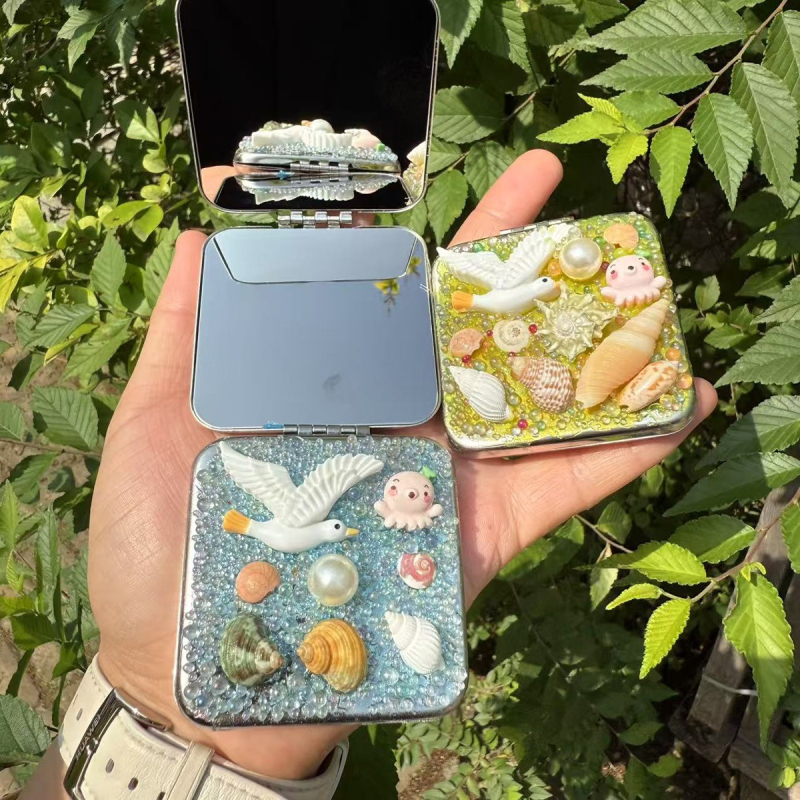 Καλλυντικό καθρέφτης με πλαίσιο από φυσικό κοχύλι, Νέο κινεζικό στυλ, φυσική κατασκευή, ιδανικό δώρο επιχειρήσεων ή προώθησης