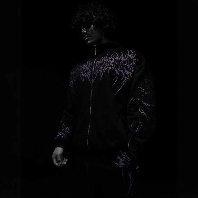 Jakna streetwear s kapuljom, zipom, stojeći ovratnik, slobodan kroj