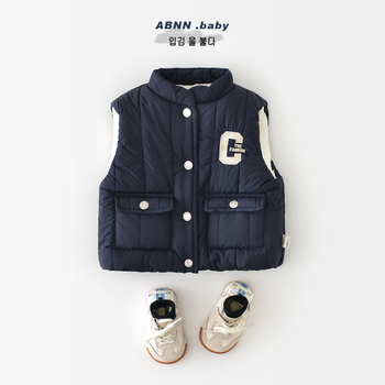 Dječja zimska debela vest s pamukom u podstavku, vanjski najlon, korejskog stila kardigan, jednostruko kopčanje