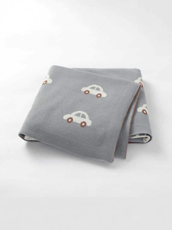 Der Kaiser pamučna pletena dječja deka s motivom crtani automobil, za bebe i djecu 1–3 godine, jesen-zima 2025