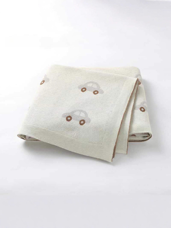 Der Kaiser pamučna pletena dječja deka s motivom crtani automobil, za bebe i djecu 1–3 godine, jesen-zima 2025