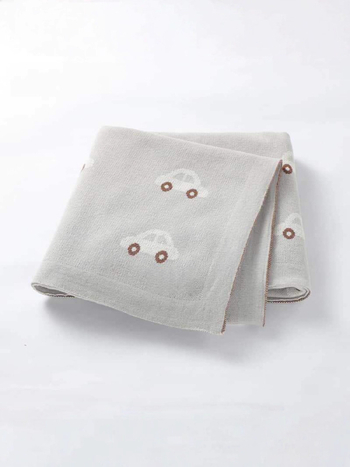 Der Kaiser pamučna pletena dječja deka s motivom crtani automobil, za bebe i djecu 1–3 godine, jesen-zima 2025