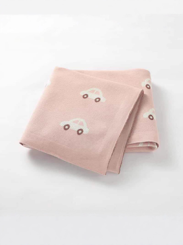 Der Kaiser pamučna pletena dječja deka s motivom crtani automobil, za bebe i djecu 1–3 godine, jesen-zima 2025