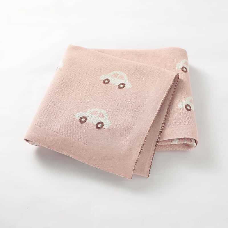 Der Kaiser pamučna pletena dječja deka s motivom crtani automobil, za bebe i djecu 1–3 godine, jesen-zima 2025