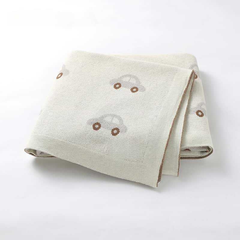 Der Kaiser pamučna pletena dječja deka s motivom crtani automobil, za bebe i djecu 1–3 godine, jesen-zima 2025