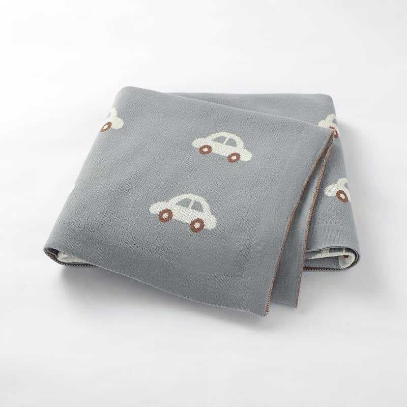 Der Kaiser pamučna pletena dječja deka s motivom crtani automobil, za bebe i djecu 1–3 godine, jesen-zima 2025