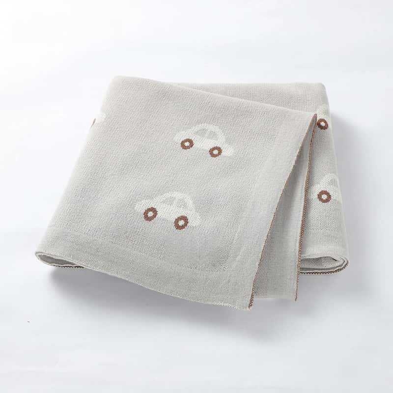 Der Kaiser pamučna pletena dječja deka s motivom crtani automobil, za bebe i djecu 1–3 godine, jesen-zima 2025