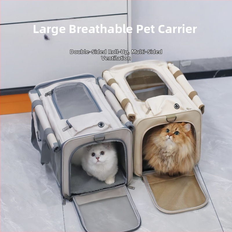 Чанта за котки, побираща две котки, проветривa чанта за пренасяне на домашни любимци (Material: Oxford; Category: Pet bag; Hardness: Medium-soft; Applicable weight: 7 kg+)