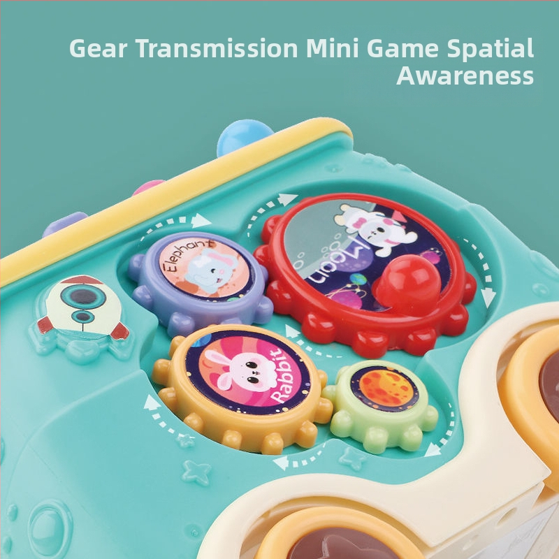 Whack-a-mole играчка с музикален барабан, пластмасова, шестоъгълна форма, за деца 0–3 години