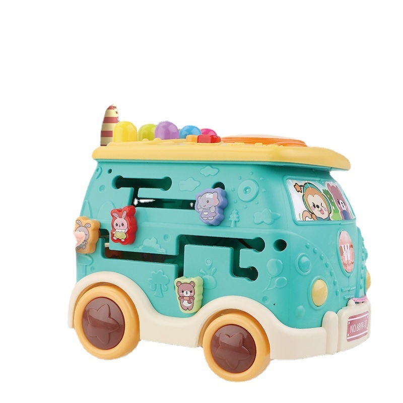 Whack-a-mole играчка с музикален барабан, пластмасова, шестоъгълна форма, за деца 0–3 години