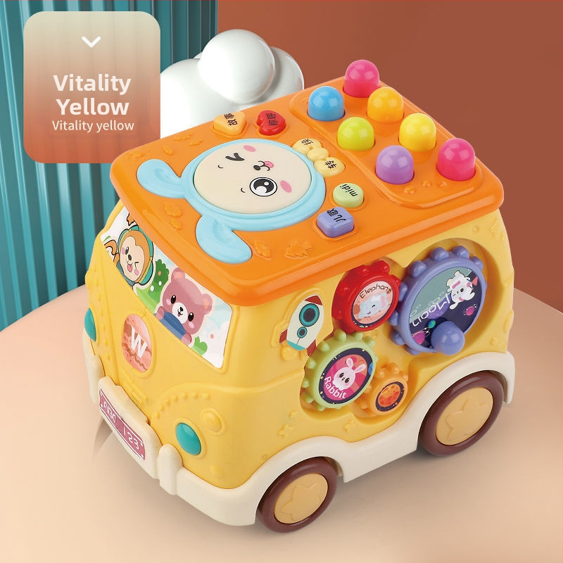 Whack-a-mole играчка с музикален барабан, пластмасова, шестоъгълна форма, за деца 0–3 години