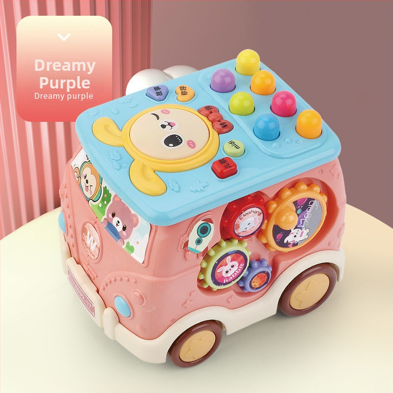 Whack-a-mole играчка с музикален барабан, пластмасова, шестоъгълна форма, за деца 0–3 години