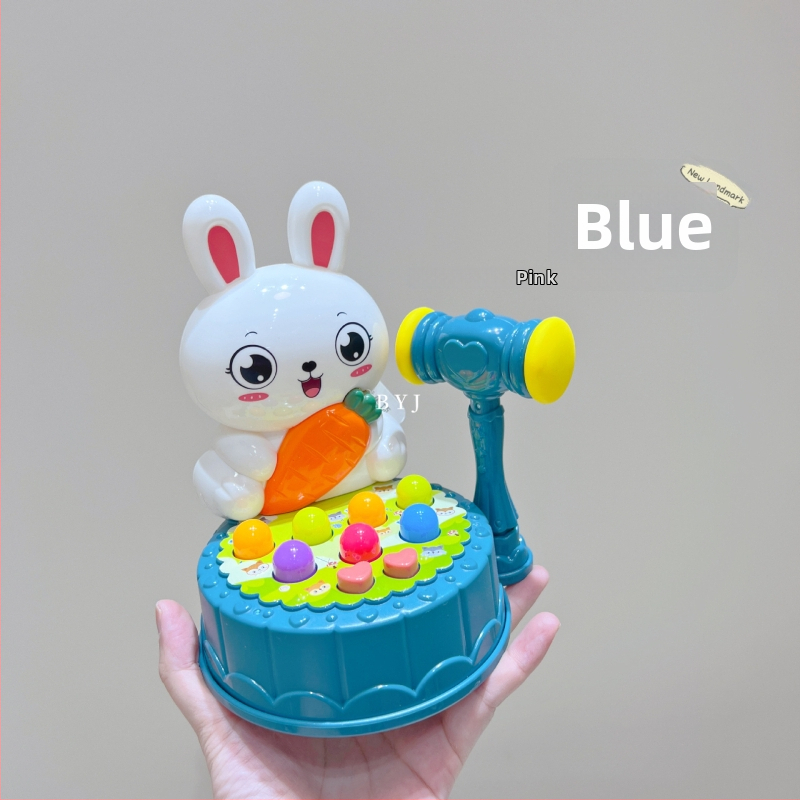 Whack-a-mole играчка с музикален барабан, пластмасова, шестоъгълна форма, за деца 0–3 години