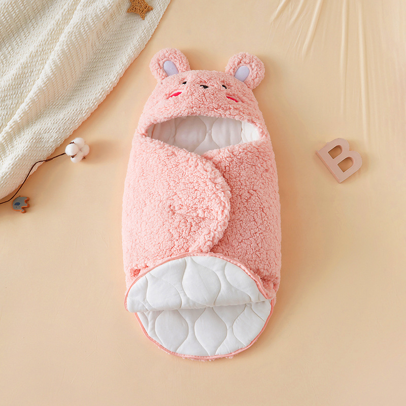 Dječji spavaći vreć s quiltom za zimu; pogodna za novorođenčad; vanjski materijal: poliester vlakno; punilo: drugo; uzorci: životinje, jednobojno, crtani