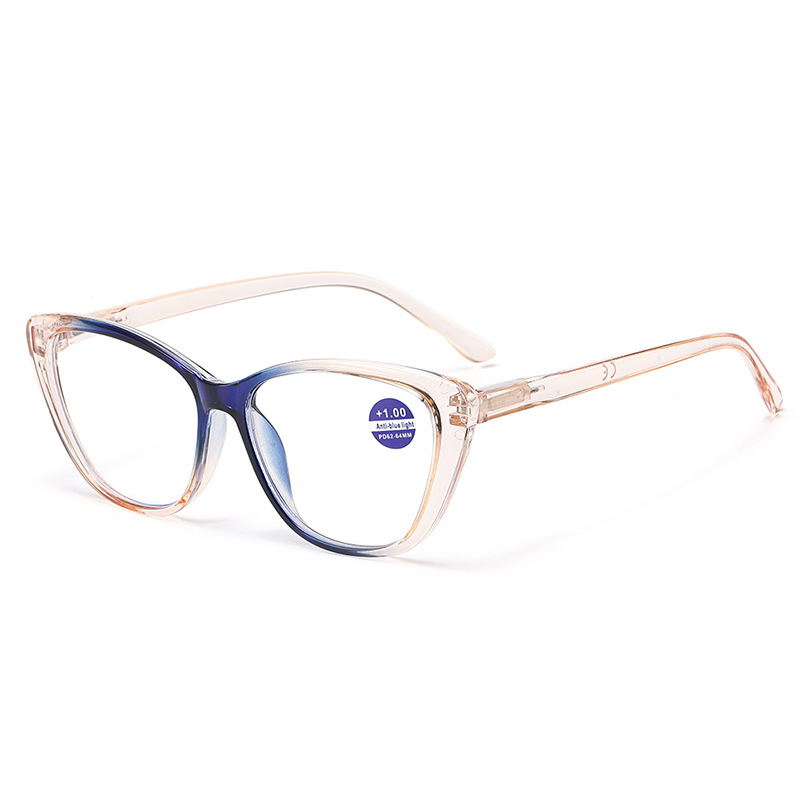 Очила за четене с антисиня светлина, рамка във форма на пеперуда, пружинни крака, пълна PC рамка