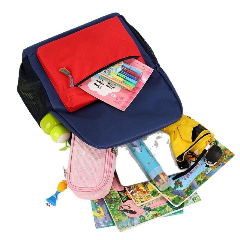 Ruksak za osnovnu školu s prilagođenim logom, lagan, Oxford tkanina, 20-35L, unutarnji džepovi: skriveni džep sa zipom, džep za dokumente i pretinac za knjige; vodootporan i otporan na habanje