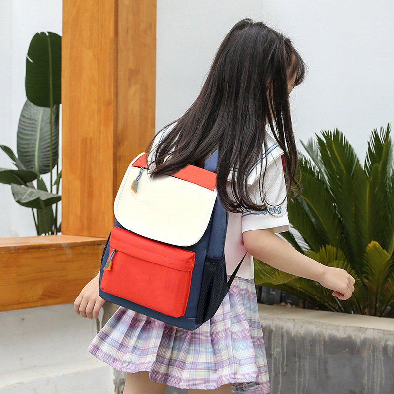 Ruksak za osnovnu školu s prilagođenim logom, lagan, Oxford tkanina, 20-35L, unutarnji džepovi: skriveni džep sa zipom, džep za dokumente i pretinac za knjige; vodootporan i otporan na habanje