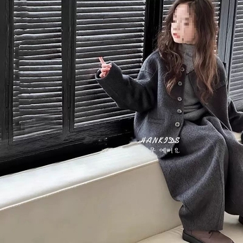 Korejski stil dječji dvodijelni set od corduroya s zajčjom dlakom, dugi rukavi, za novorođenčad, jesen-zima 2025