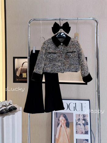 Dječji dvodijelni kostim za jesen-zimu, dugi rukavi, debeli poliester materijal, za uzrast 3–8 godina