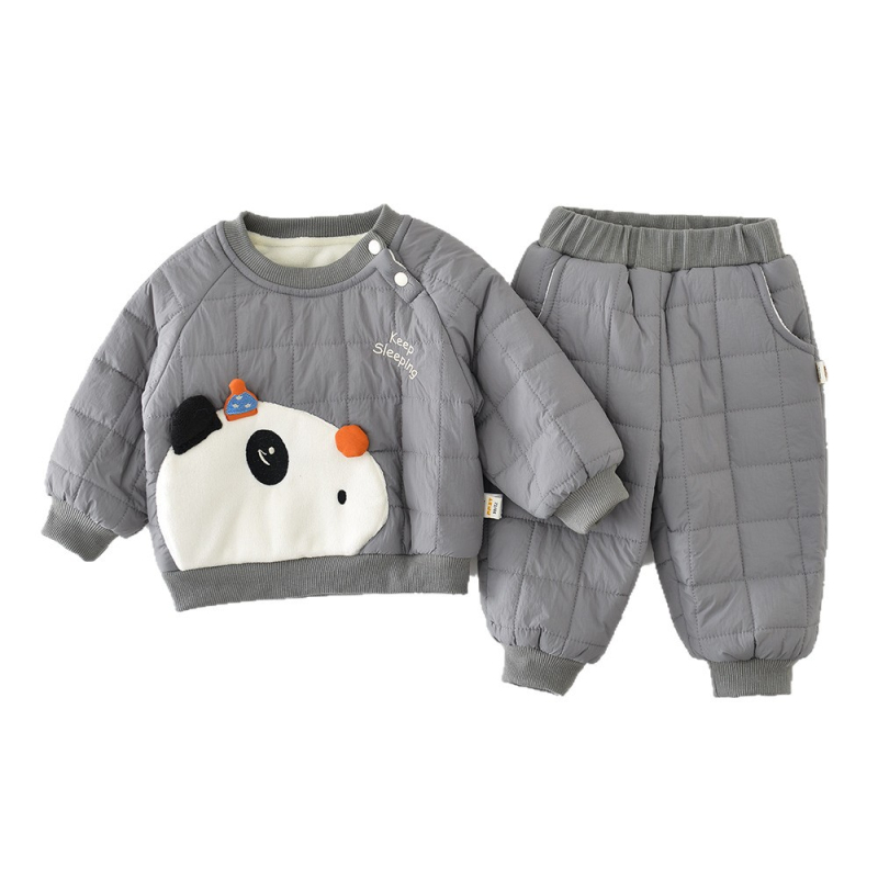 Dječji zimski dvodijelni set od poliestera, s fleecem, Panda motivom