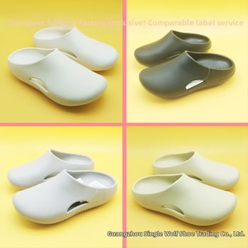 Sandale unisex cu acoperire totală a degetelor, curea cu un singur breloc, partea superioară EVA și talpa EVA, vârf rotund, toc plat de 2 cm, respirante și ușoare