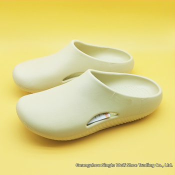 Sandale unisex cu acoperire totală a degetelor, curea cu un singur breloc, partea superioară EVA și talpa EVA, vârf rotund, toc plat de 2 cm, respirante și ușoare